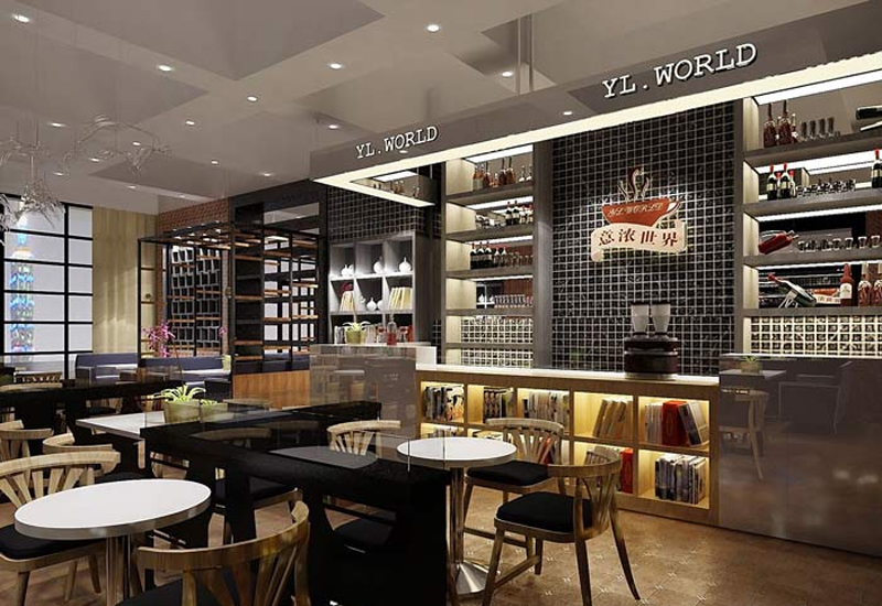 書(shū)苑咖啡館裝修設(shè)計(jì)效果圖