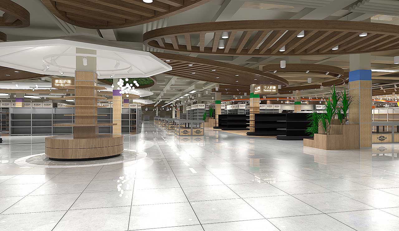 鄭州生鮮大賣場裝修設(shè)計效果圖