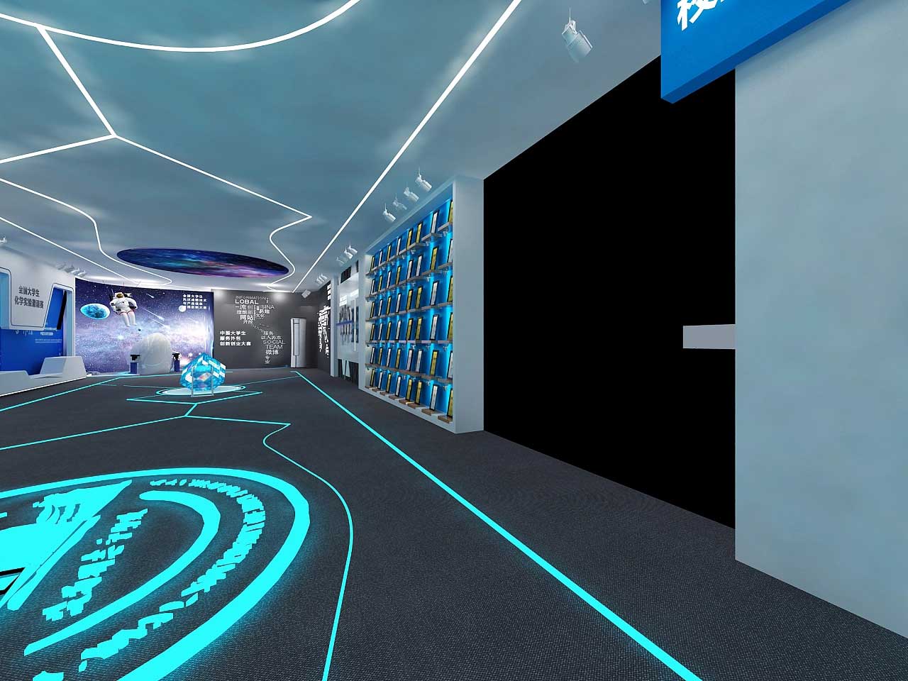 鄭州學校科技展館裝修設(shè)計效果圖