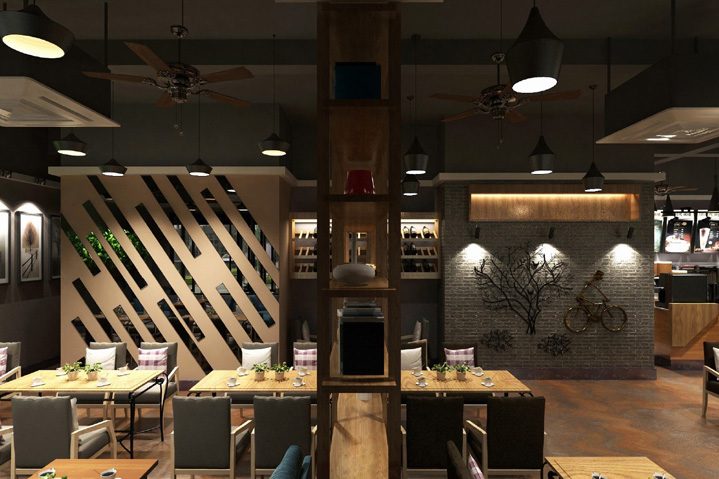 120平米咖啡店設計裝修效果圖