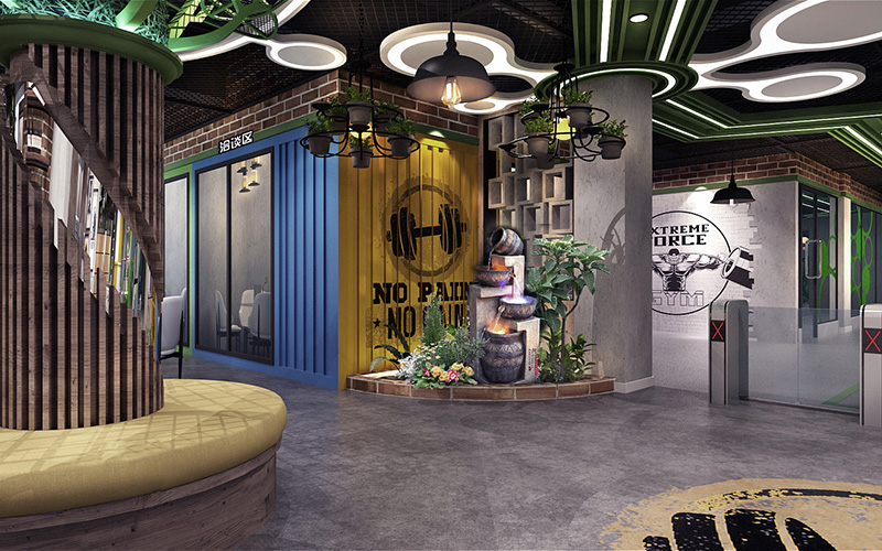 1500㎡健身俱樂(lè)部裝修設(shè)計(jì)效果圖