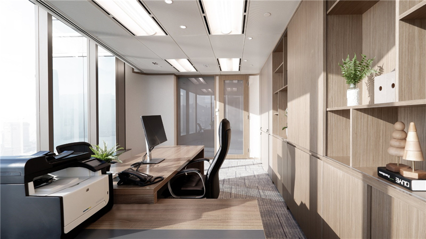 300平極簡主義辦公空間設(shè)計效果圖