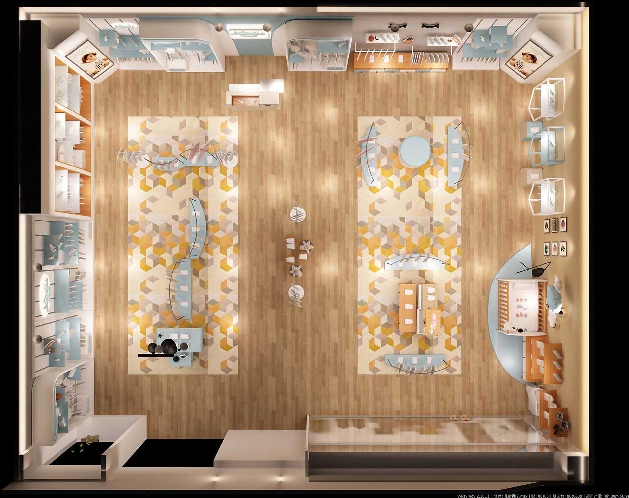 65平米童裝專賣店裝修設(shè)計(jì)效果圖