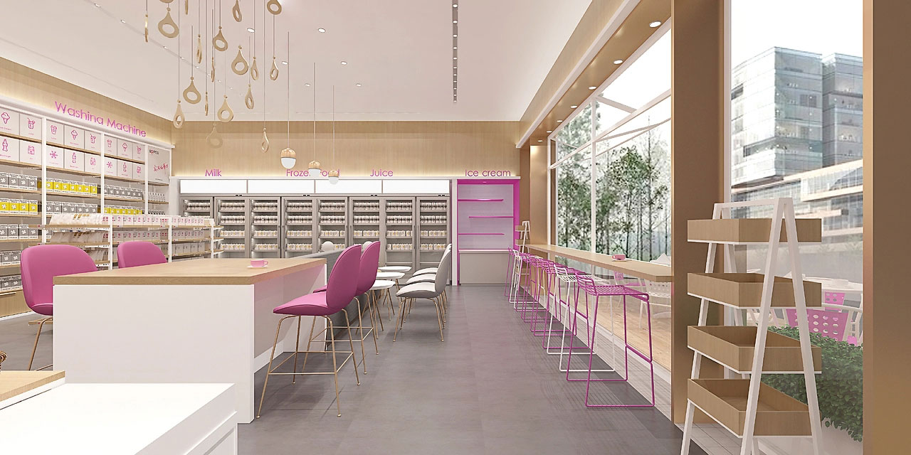 45平米鄭州樂活便利店設(shè)計效果圖