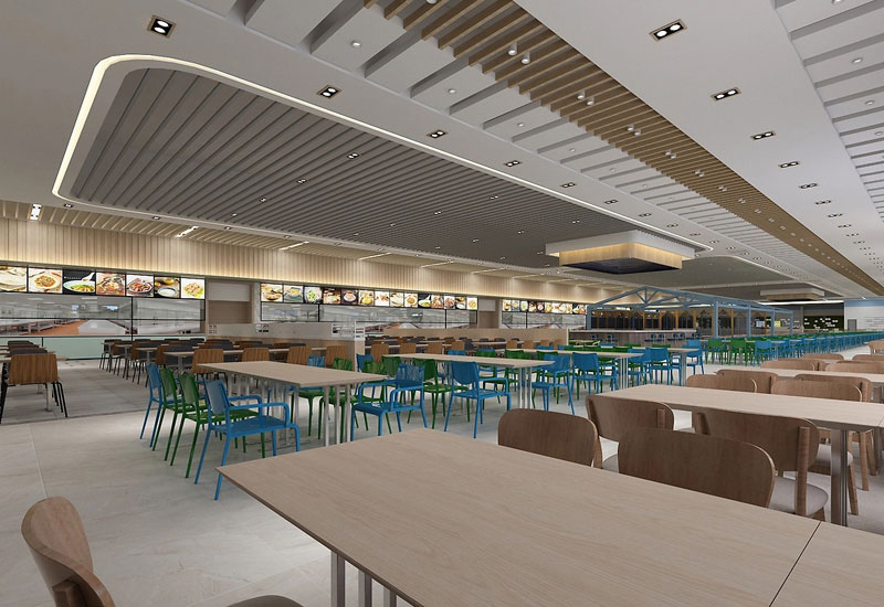 500平米工廠(chǎng)食堂裝修設(shè)計(jì)效果圖
