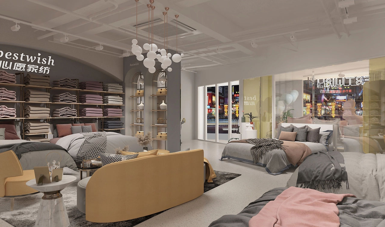 650平米鄭州家紡店面裝修設計效果圖