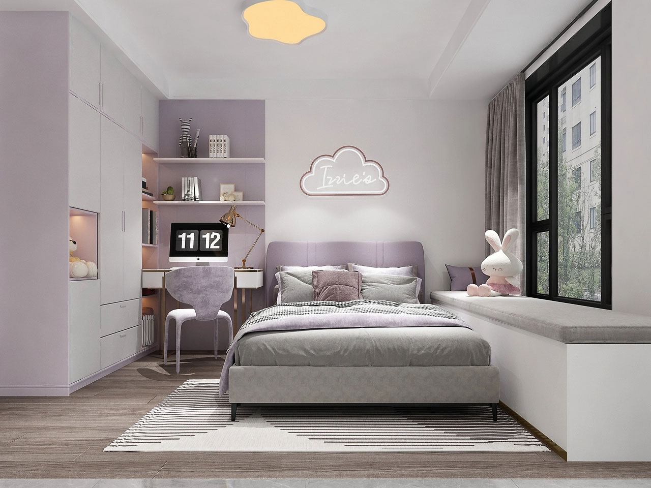 中原宸院123平米現(xiàn)代風格三居室裝修效果圖