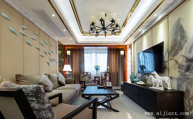 簡單實(shí)用的中式風(fēng)格客廳裝修效果圖