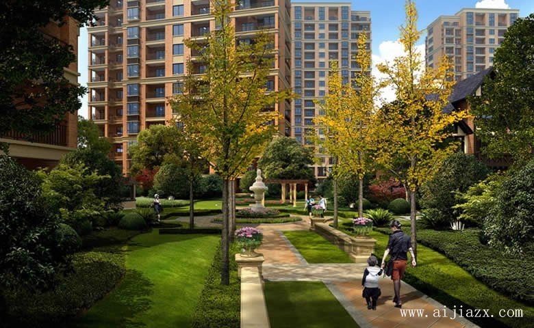 優(yōu)雅詩(shī)意的小區(qū)園林景觀裝修效果圖