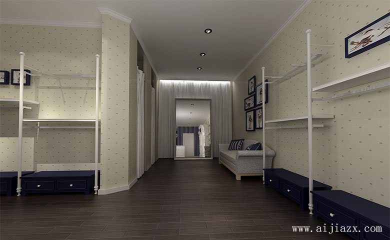 簡(jiǎn)約格調(diào)的素雅童裝專賣店鋪裝修效果圖