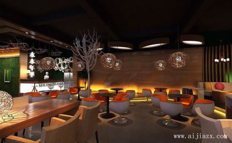 創(chuàng)意個(gè)性的音樂主題餐館大廳裝修效果圖